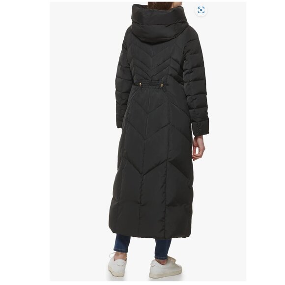 Cole Haan Womens Taffeta Down With Overlapping Convertible Collar Chevron Quilt - Picture 3 of 10